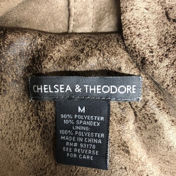 Chelsea & Theodore Moto Style Jacket Brown Size M - Picture 3 of 5